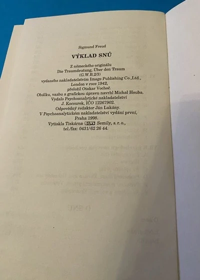 Výklad snů O snu - Freud