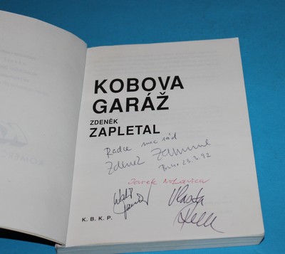 Kobova garáž - autogram Zapletal, Nohavica, Daněk, Redl