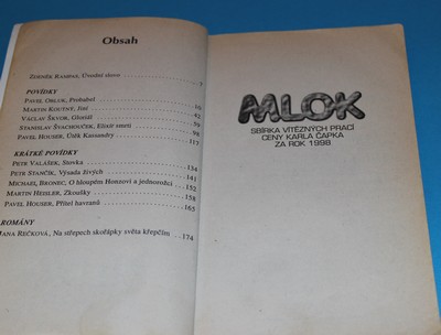 Mlok sbírka vítězných prací Ceny Karla Čapka za rok 1998